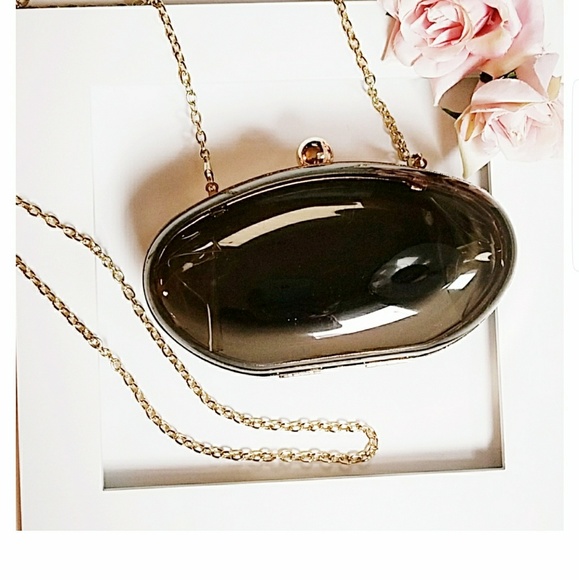 💋Oval Black Clutch by Pink Haley - Picture 2 of 6
